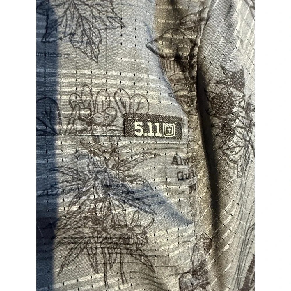 5.11 Tactical Shirt 2XL Blue Edible Plant AOP Snap Western Outdoor Utility - Picture 8 of 10